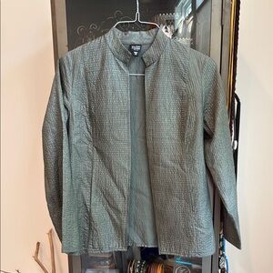Eileen Fisher sage green textured jacket, Petite Medium